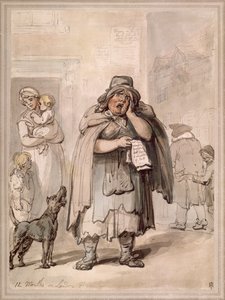 Ein Straßenverkäufer an einer Straßenecke, London von Thomas Rowlandson