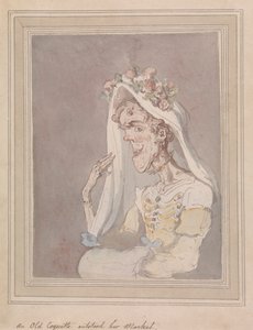 Eine alte Kokette hat ihren Markt überdauert von Thomas Rowlandson