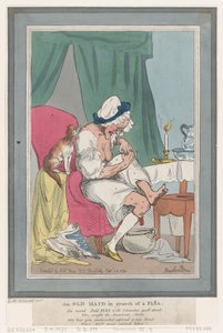 Eine alte Jungfer auf der Suche nach einem Floh, 25. September 1794 von Thomas Rowlandson