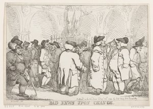 Schlechte Nachrichten auf der Börse von Thomas Rowlandson