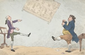 Billy Lackbeard und Charley Blackbeard spielen Fußball, 7. Februar 1784 von Thomas Rowlandson