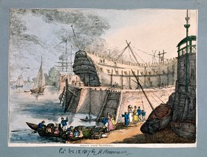 Brunswick Dock, Blackwall, London, 1806 von Thomas Rowlandson