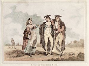 Bucks of the First Head, Karikatur von Oxford-Studenten von Thomas Rowlandson