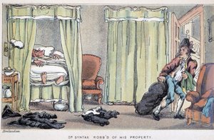 Einbruch - in „Die drei Reisen des Doktor Syntax: auf der Suche nach dem malerischen Trost und einer Frau“ von William Combe, ill. Rowlandson von Thomas Rowlandson