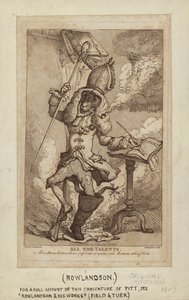 Karikatur von William Pitt als rauchende Ziege (Punktstich) von Thomas Rowlandson