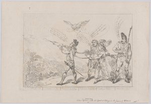 [Col. Topham versucht, mit seiner Spritze das Genie von Holma zu löschen..., 10. Dezember 1784 von Thomas Rowlandson