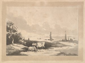 Kühe und Meereslandschaft, 1783-89 von Thomas Rowlandson