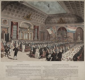 Abendessen zur Feier der Befreiung Hollands von Frankreich, City of London Tavern, Bishopsgate von Thomas Rowlandson