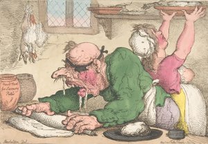Abendessen auf die ordentlichste Weise zubereitet, Oktober 1811 von Thomas Rowlandson