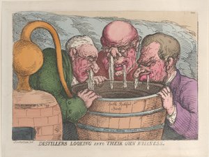 Destillateure, die ihr eigenes Geschäft betrachten, 10. Oktober 1811 von Thomas Rowlandson