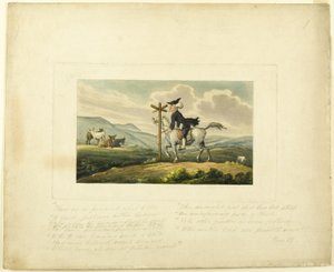 Doktor Syntax verliert seinen Weg, aus Die Reise von Doktor Syntax von Thomas Rowlandson