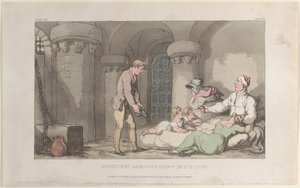 Häusliche Arrangements im Gefängnis, aus The Vicar of Wakefield von Thomas Rowlandson