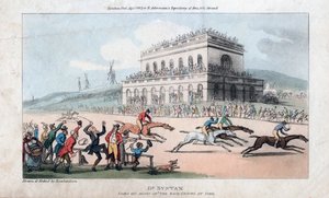 Dr. Syntax verliert sein Geld auf dem Rennplatz in York, 1813 von Thomas Rowlandson