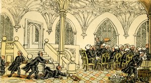Dr. Syntax wird im College unterhalten von Thomas Rowlandson