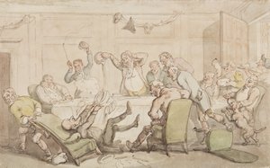 Dr. Syntax hat einen Unfall im Club von Thomas Rowlandson