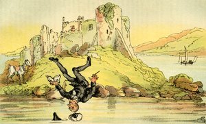 Dr. Syntax stürzt ins Wasser von Thomas Rowlandson
