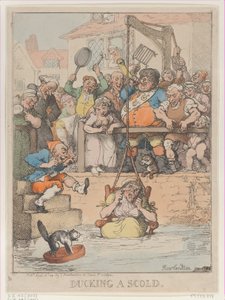 Das Eintauchen einer Zänkerin, [12. April 1803], neu aufgelegt am 12. April 1812 von Thomas Rowlandson