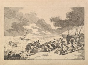 Einschiffung von Brighthelmstone nach Dieppe, aus Imitationen moderner Zeichnungen, 1787
