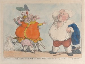 Englische Ausstellungen in Paris oder Franzosen erstaunt über unsere Verbesserung der Rasse, 1812 von Thomas Rowlandson