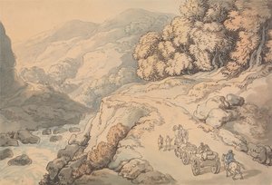 Wasserfälle am Fluss Conwy, Nordwales von Thomas Rowlandson