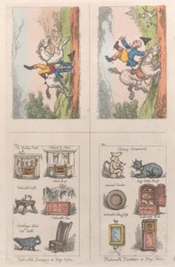 Modische Möbel in Hogs Norton, Mathematische Reitkunst, 1809 von Thomas Rowlandson