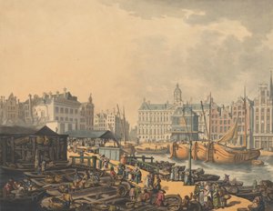 Feyge Dam, mit einem Teil des Fischmarktes in Amsterdam