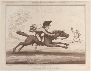 Pferdeleistungen, Skizze 11: Ein Landvermesser!!, 1. August 1799 von Thomas Rowlandson