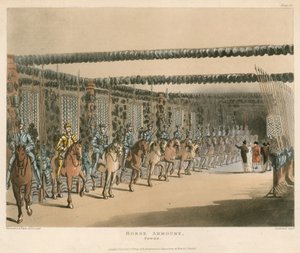 Pferderüstung im Tower of London von Thomas Rowlandson