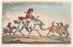 Wie man verhindert, dass ein Pferd seine Gurte verliert von Thomas Rowlandson