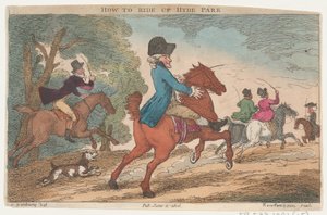 Wie man im Hyde Park reitet von Thomas Rowlandson