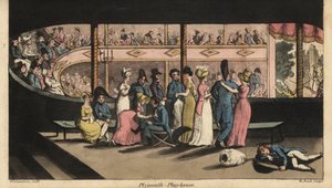 Johnny und andere Seekadetten im Landurlaub warten auf ein Stück im Plymouth Playhouse von Thomas Rowlandson