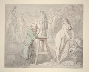 Joseph Nollekens in seinem Atelier, ca. 1810