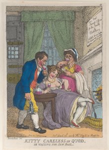 Kitty Careless in Quod oder wartet auf jüdische Kaution von Thomas Rowlandson