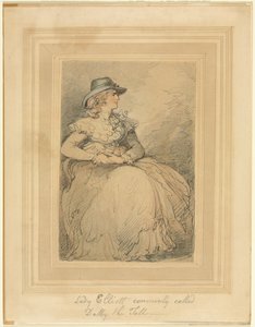 Lady Elliott, allgemein bekannt als Dolly The Tall, 1775-1827 von Thomas Rowlandson