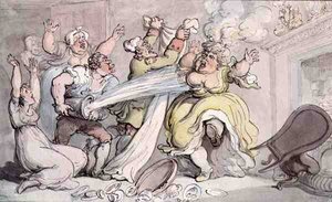 Dame mit brennender Perücke von Thomas Rowlandson