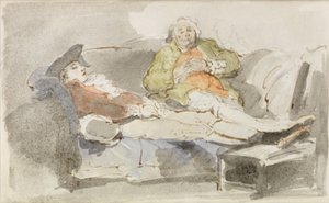 Faulenzen auf einem Sofa von Thomas Rowlandson
