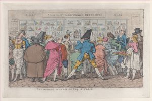 Les Musards de la Rue du Coq à Paris Dawdlers der Rue Coq, ca. 1810 von Thomas Rowlandson