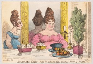 Madame Very, Restaurateur, Palais Royal, Paris, veröffentlicht 1814 von Thomas Rowlandson