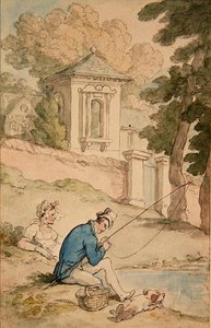 Mann beim Angeln, ca. 1780 von Thomas Rowlandson
