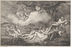 Mars und schlafende Venus mit Putti, 1799