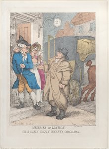 Elend von London, oder ein mürrischer frecher Kutscher von Thomas Rowlandson
