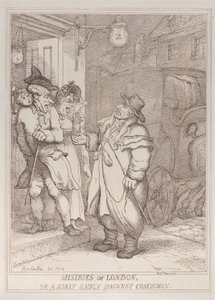 Elend von London oder ein mürrischer, frecher Kutscher von Thomas Rowlandson
