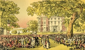 Miss Worthys Hochzeit - Dr. Syntax im Vorsitz von Thomas Rowlandson