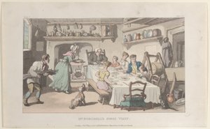Mr. Burchells erster Besuch, aus Der Pfarrer von Wakefield, 1. Mai 1817 von Thomas Rowlandson