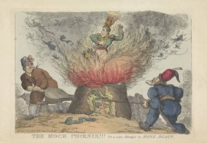 Napoleon als falscher Phönix, 1813 von Thomas Rowlandson