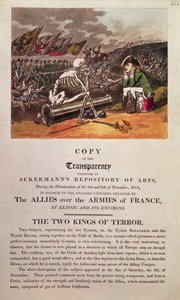 Napoleon und der Tod sitzen zusammen auf dem Schlachtfeld bei Leipzig