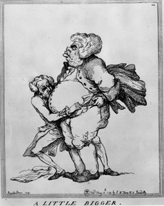 Fettleibigkeit: Ein bisschen größer - Zeichnung von Thomas Rowlandson (1756-1827) von Thomas Rowlandson