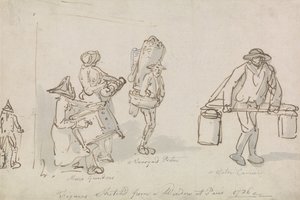 Pariser Straßenfiguren von Thomas Rowlandson