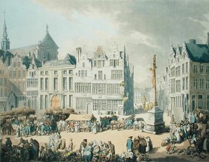 Place de Mer in Antwerpen von Thomas Rowlandson