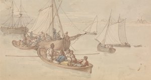 Vergnügungsboote in einer Mündung